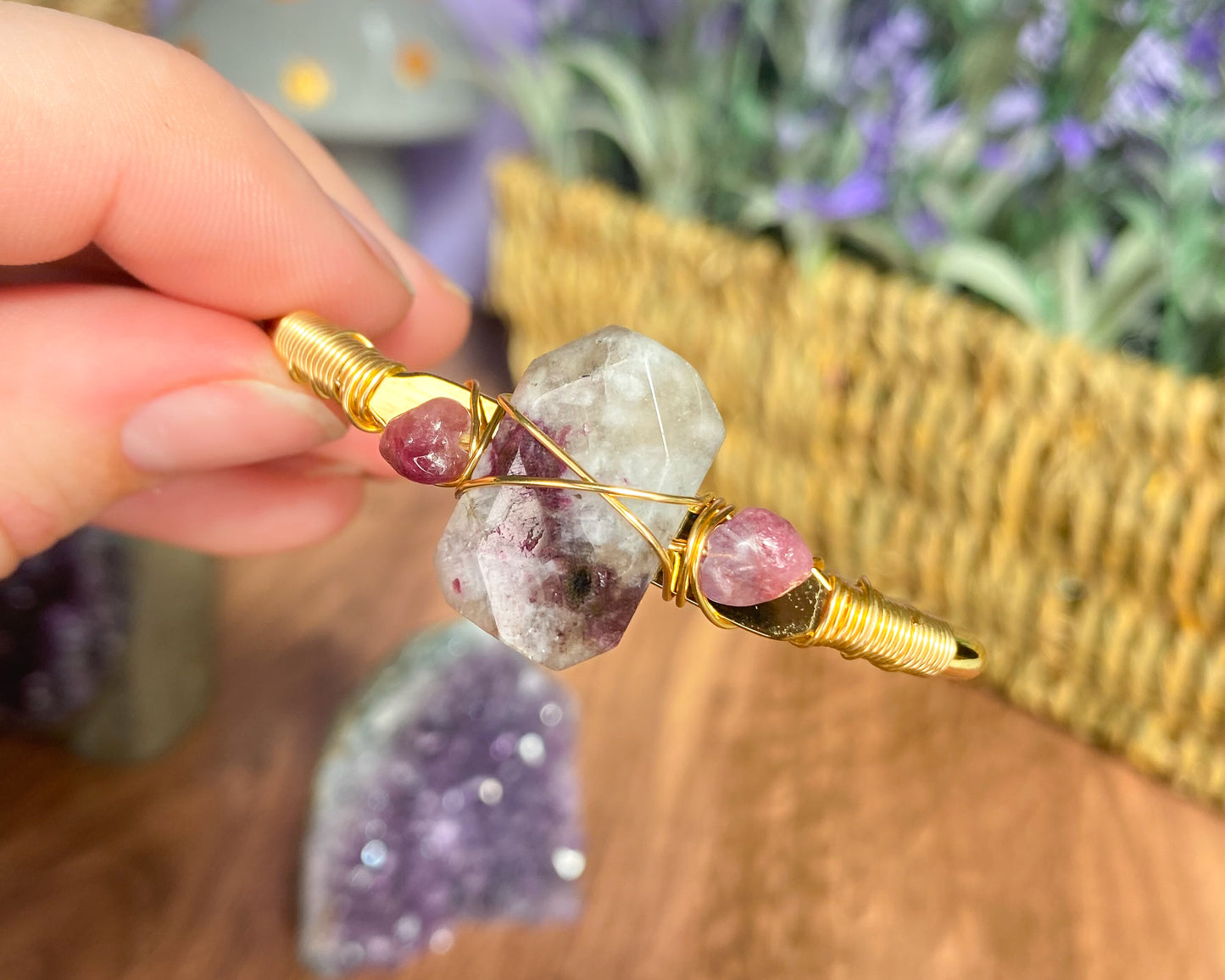 Pink Tourmaline Cuff Bracelet