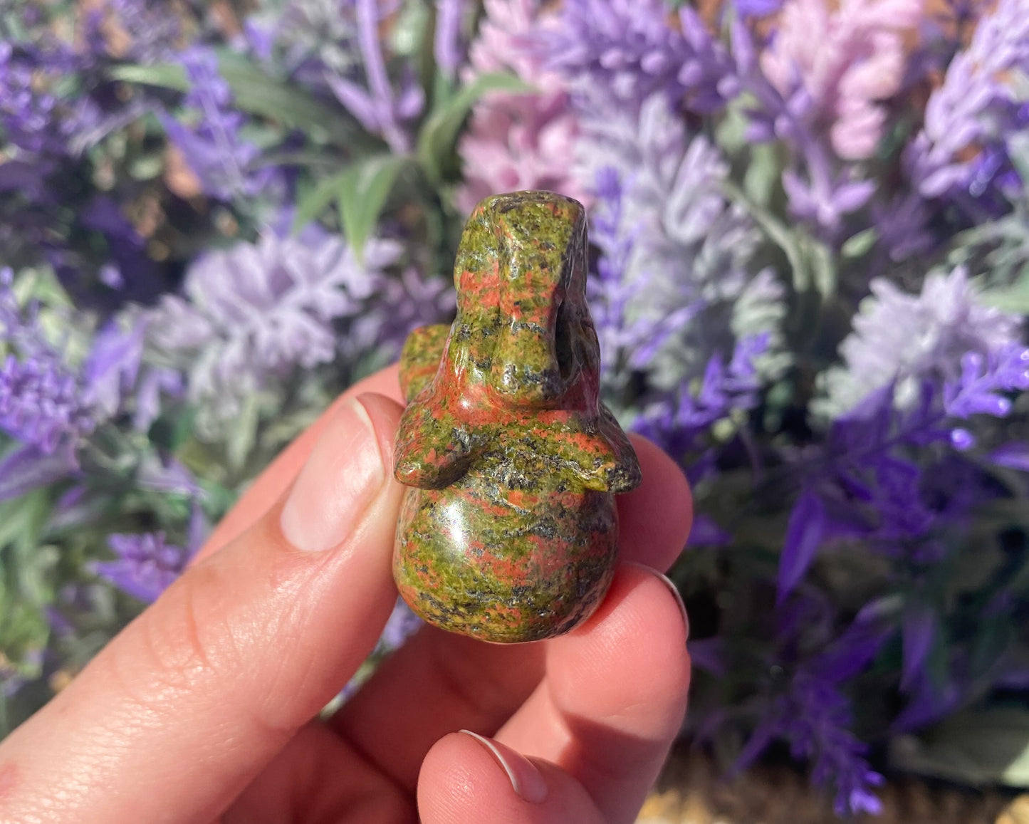 Small Unakite Elephant Carving