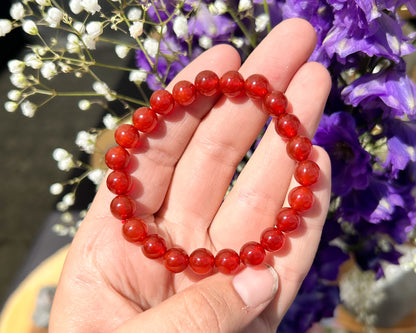 Carnelian Stretch Bracelet 8mm Beads