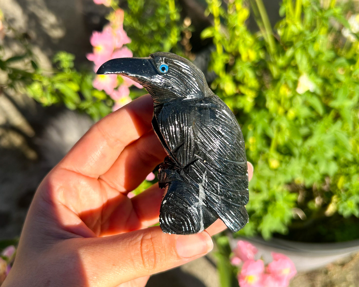 Onyx Raven Carving