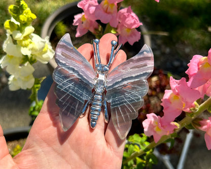 Fluorite Butterfly Carving Stand