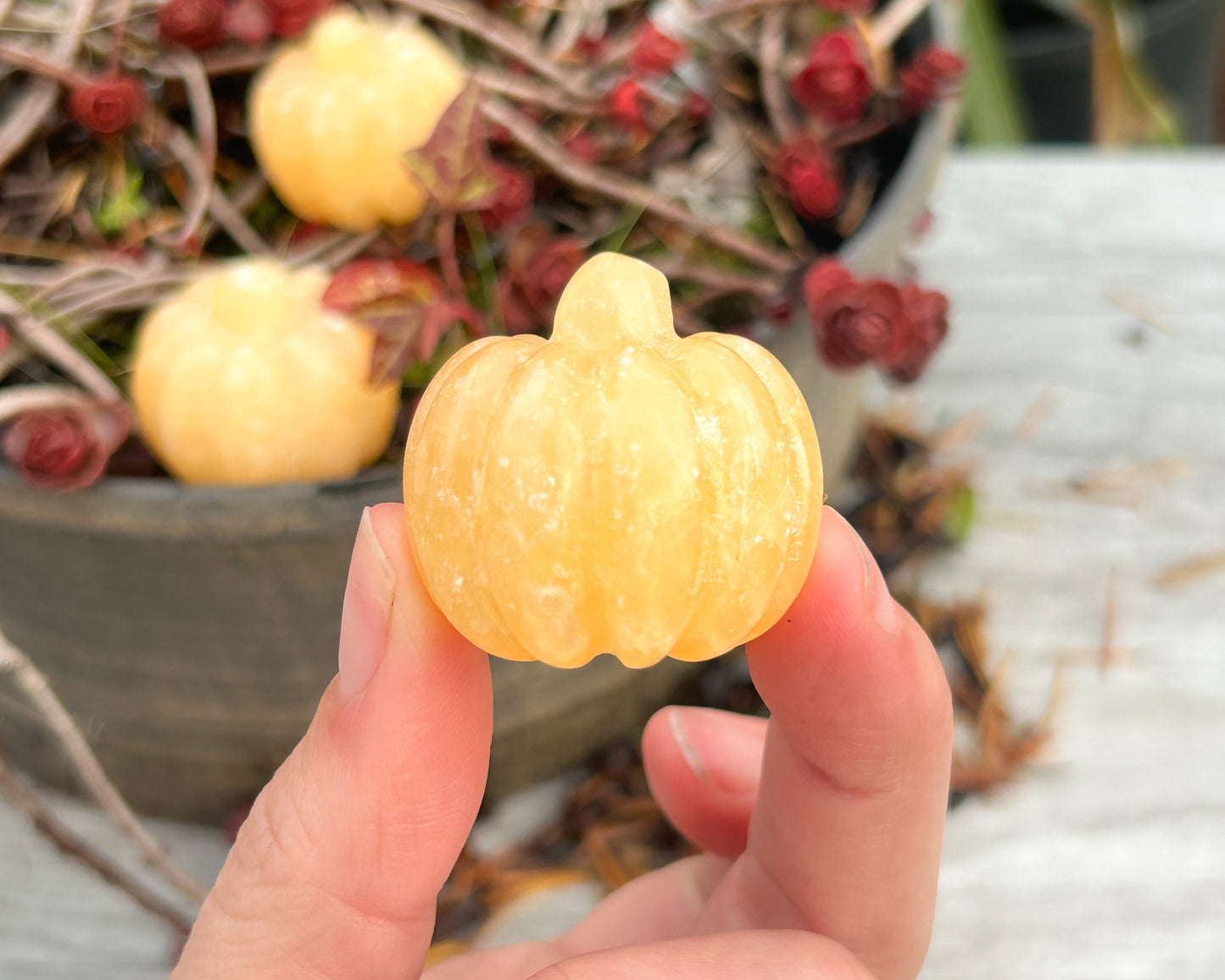 Orange Calcite Pumpkin Carving