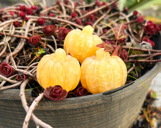 Orange Calcite Pumpkin Carving