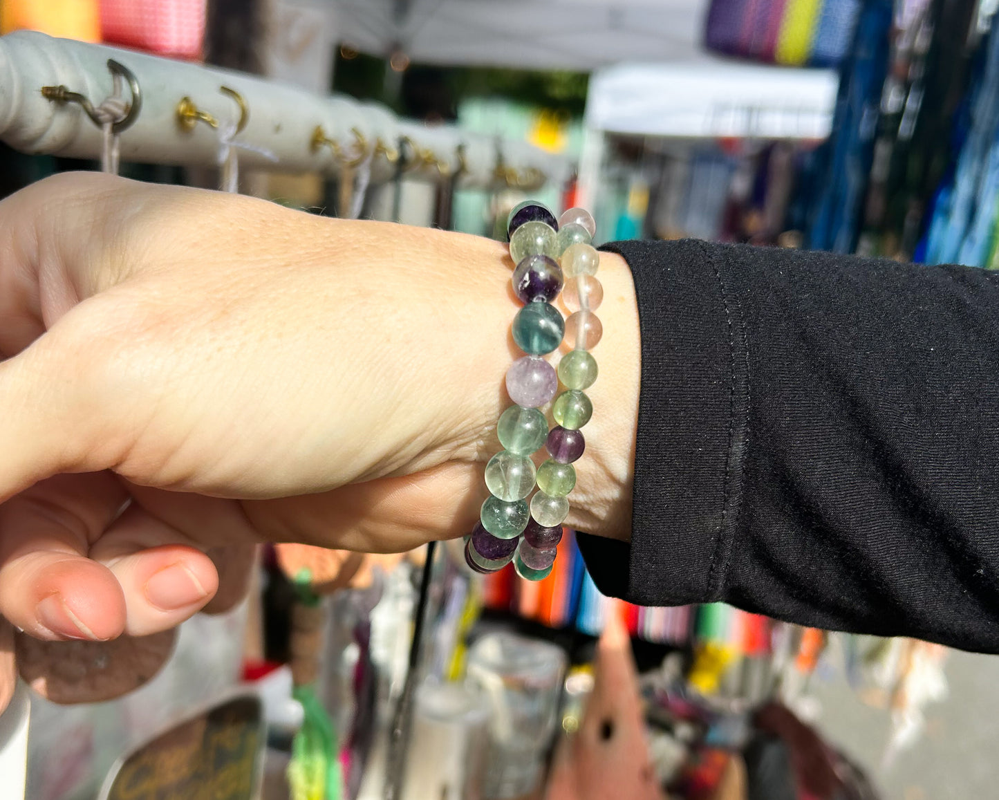 Rainbow Fluorite Stretch Bracelet