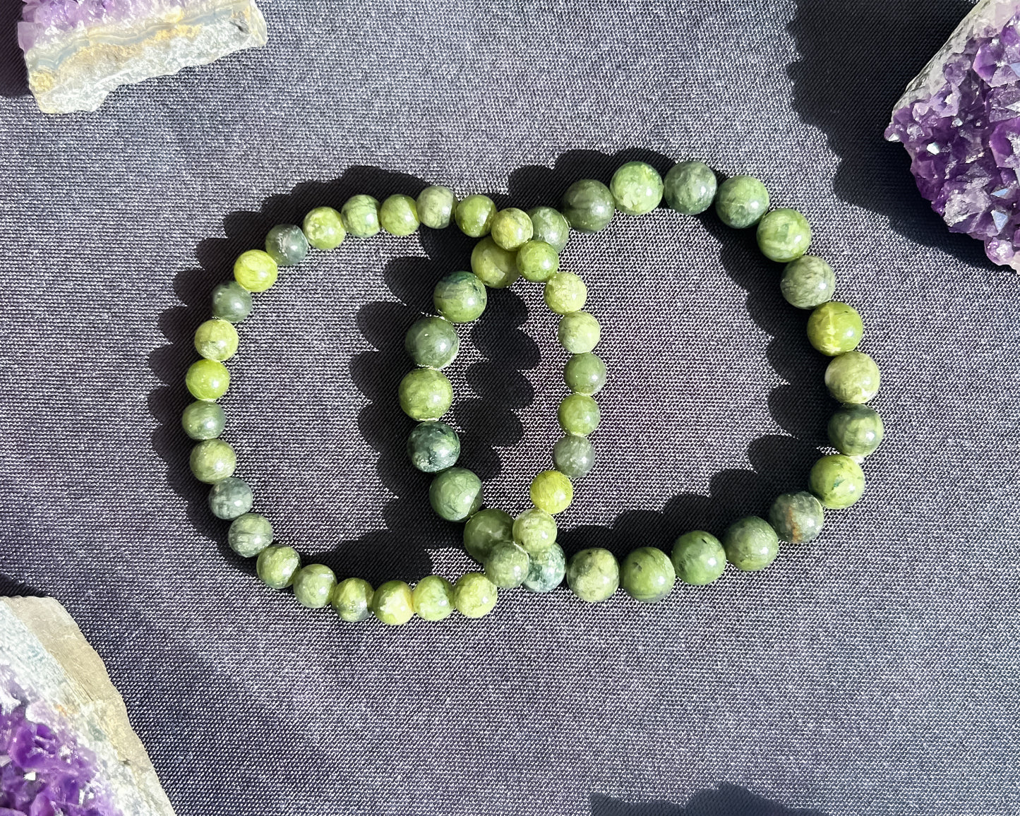 Canadian Jade Stretch Bracelet 6mm or 8mm