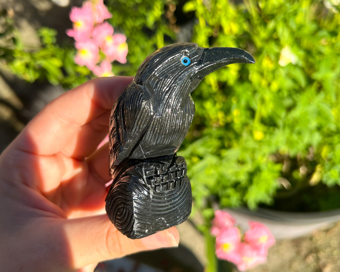 Onyx Raven Carving