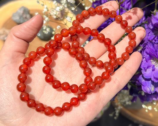 Carnelian Stretch Bracelet 8mm Beads