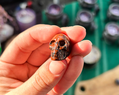 Mahogany Obsidian Mini Skull Carving