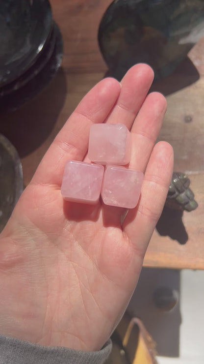 Small Rose Quartz Cube